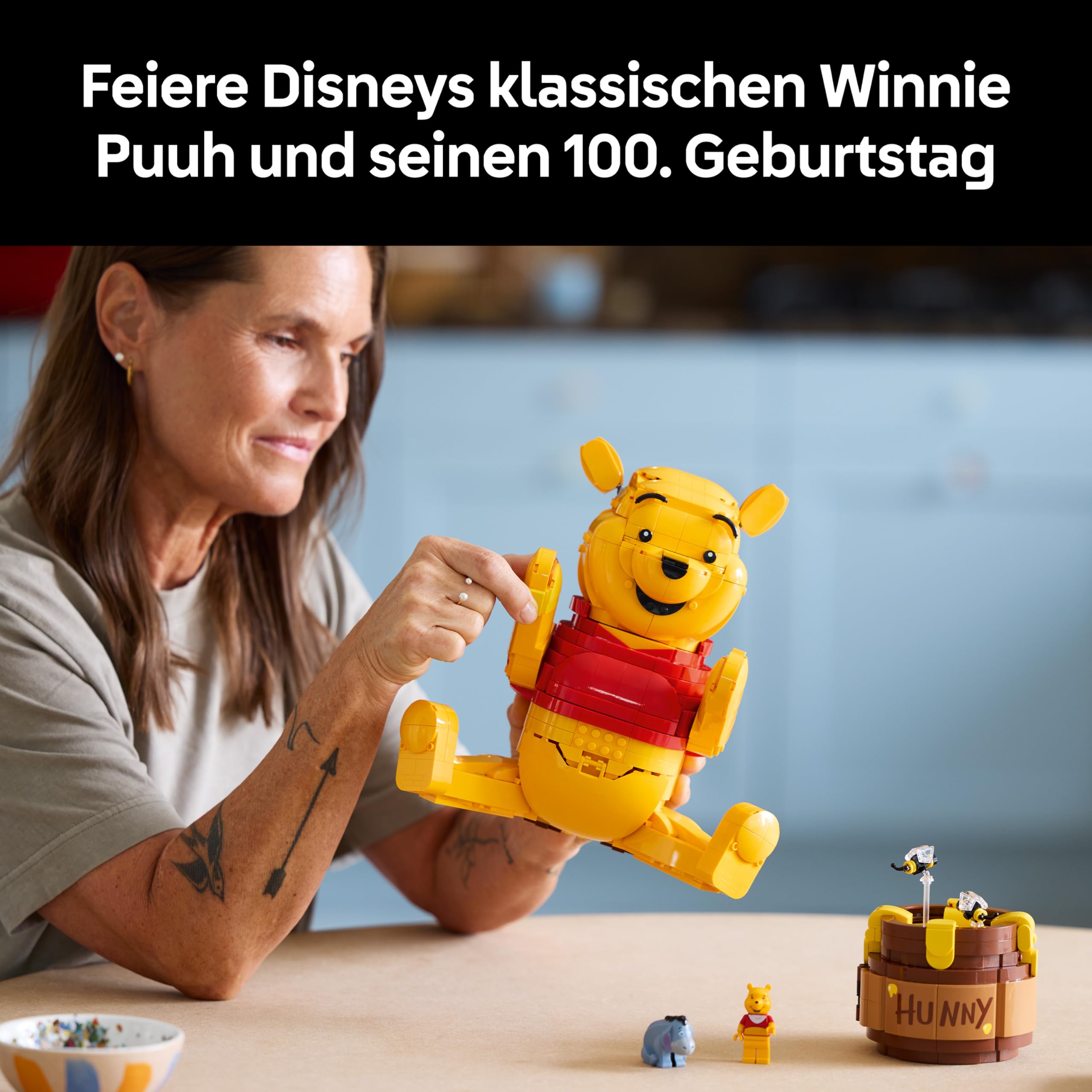 LEGO | Disney Winnie Puuh - Modellbau für Erwachsene zum Ausstellen - mit Honigtopf, Sammler Minifigur & I-Aah Figur - DIY nostalgische Geschenkidee für Fans - 43300 3