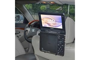TFY Car Headrest Mount Holder for Standard (Laptop Style) Portable DVD Player, Kids Security Hands-Free Headrest Travel Brack