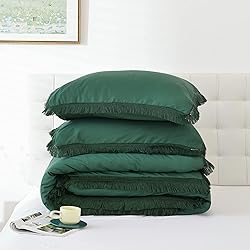 Smoofy 3Pcs Fringe Emerald Green Tassel Comforter