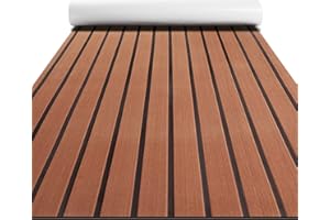 Fullfire Boat Flooring - EVA Foam Boat Decking - Faux Teak Marine Mat Self-Adhesive Marine Carpet for Motorboat RV Yacht Kayak 94" x 47"/35"/16"