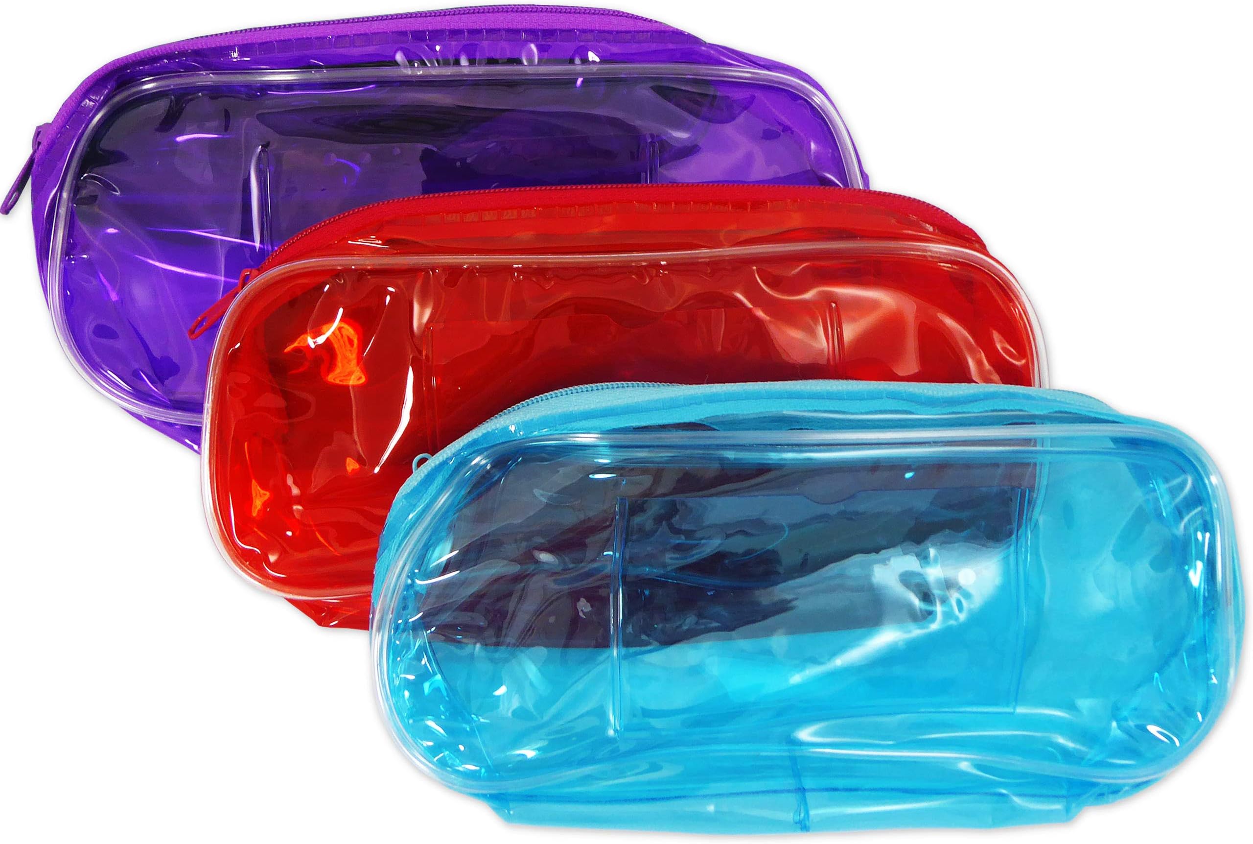 Colour Plastic Zipper Bag (Set of 3)