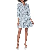 Theory Women's Volume Mini Shirt Dress in Cascade Block