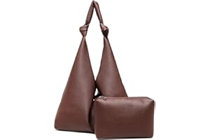 JOREBILL Vegan Leather Hobo Purses set, Slouchy Shoulder Bag Knotted Hobo Bags for Women with a small purse