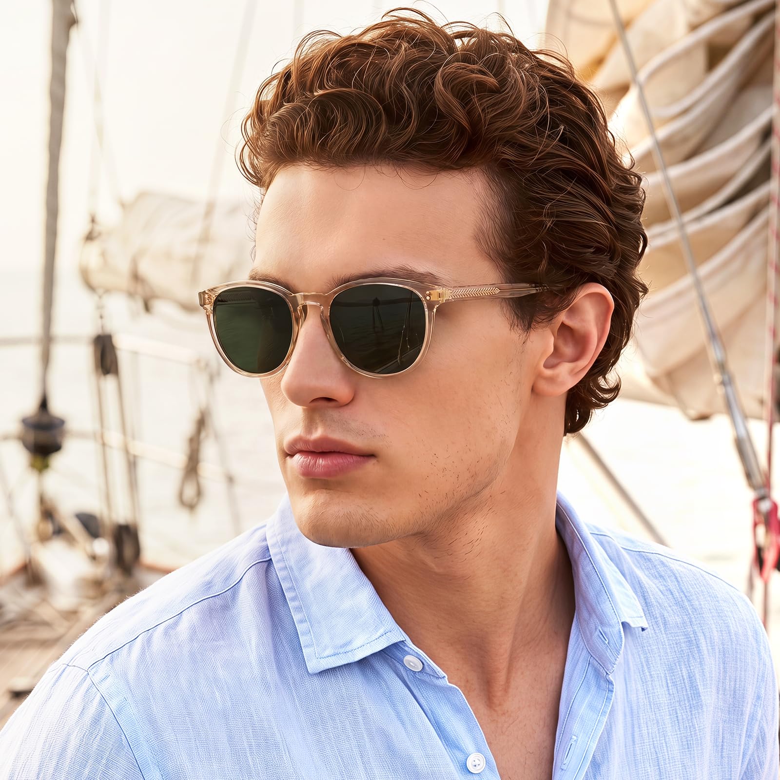 CARFIA Schicke Polarisierte Sonnenbrille für Herren Damen UV Schutz 3