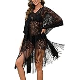 Sexy Lace Swimsuit Cover-Up for Women, Bathing Suit Cover Up, V-Neck Beach Cover Up for Poolside, Seaside and Party
