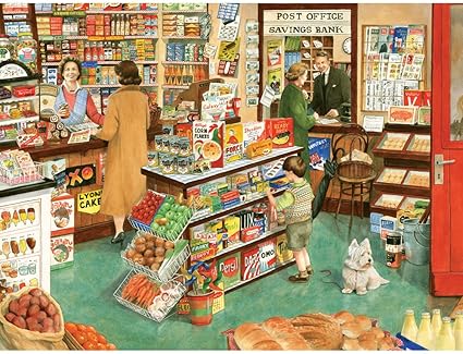 Amazon.com: Bits y piezas – 300 pieza grande rompecabezas para adultos – Village tienda – 300 pieza pequeña ciudad General Store rompecabezas por artista Tracy salón: Toys \u0026 Games