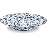 Golden Rabbit Enamelware Cake Plate, 12.5 inch, Ocean