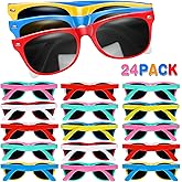 GINMIC Kids Sunglasses Bulk, 24Pack Valentines Neon Sunglasses for Kids,Boys and Girls, Great Gift for Birthday Party Supplies, Beach, Pool Party Favors, Fun Gift, Goody Bag Favors