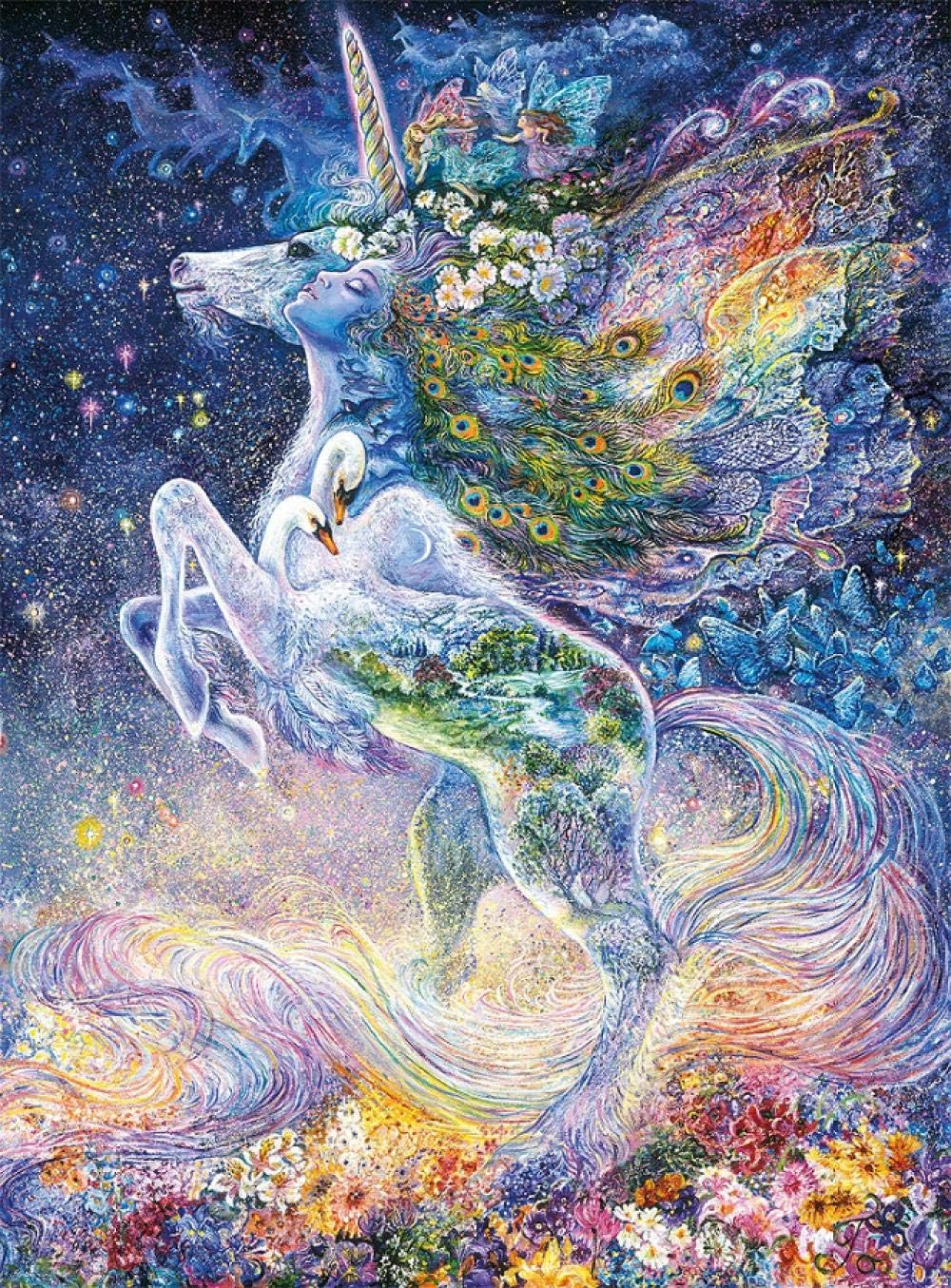 NSUYZ 1000 Piece Jigsaw Puzzle Jigsaw Large Puzzle Game Toys Gift Puzzle - Josephine Wall - Soul of A Unicorn