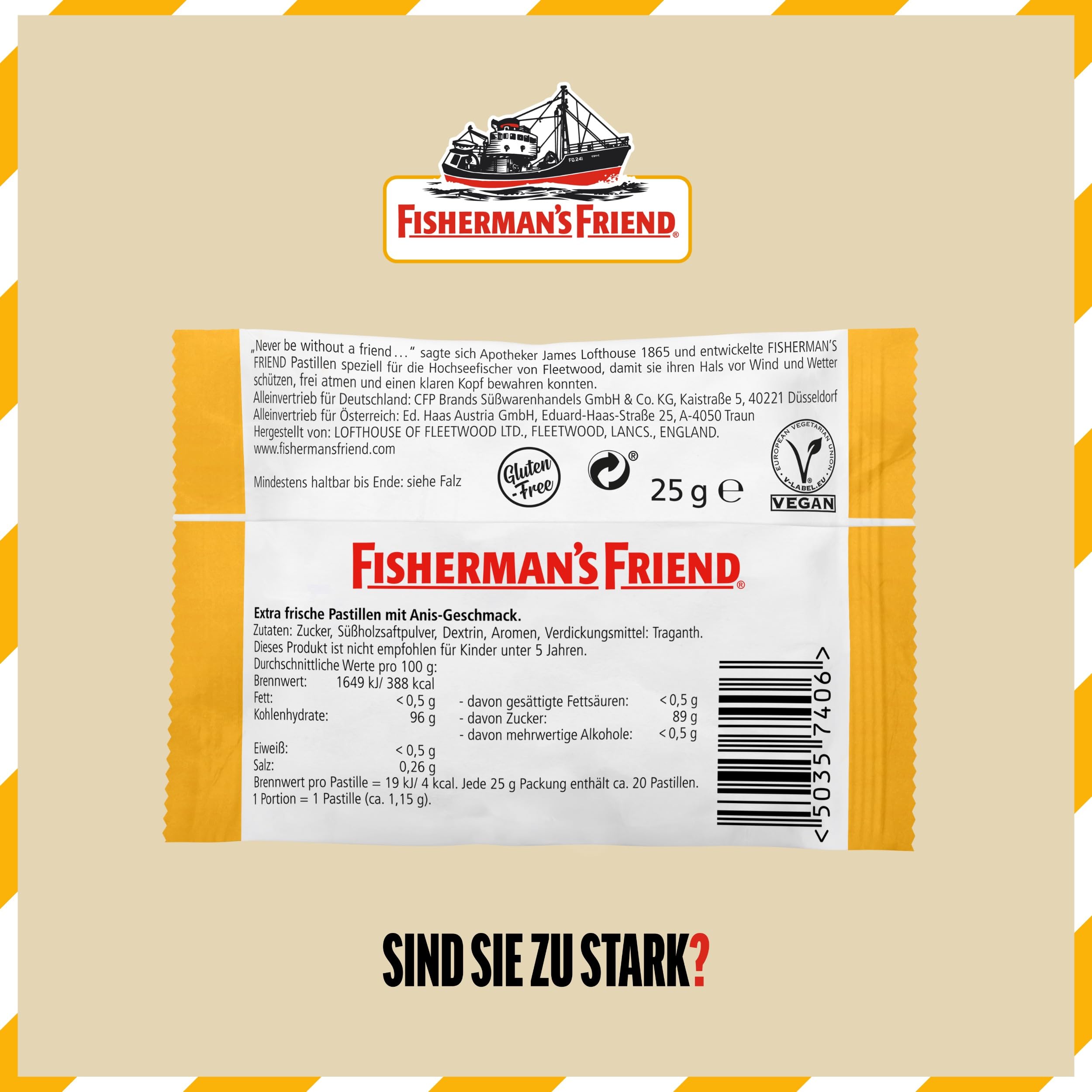 Fisherman's Friend Anis, 24er Vorratsbox, Exklusive Sorte: Anis und Menthol Geschmack, mit Zucker & vegan, Bonbons für frischen Atem, 24 x 25g 3