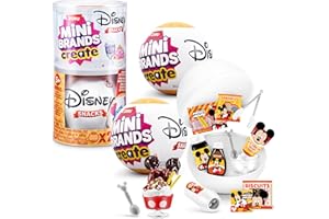 Mini Brands Create Disney Snacks Series 1 Capsule by ZURU, Licensed Mini Collectibles, Mystery Blind Packaging, DIY, Crafts, Resin Play, Novelty, Replica Food, NOT Edible, 8+ (2 Capsules)