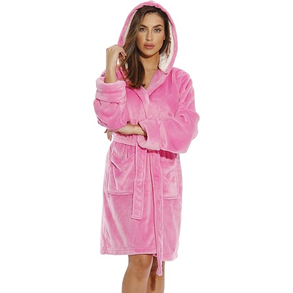 Slenderella Ladies Zip Up Dressing Gown Womens Soft Waffle Fleece Bath Robe  Small (Navy) at Amazon Women's Clothing store
