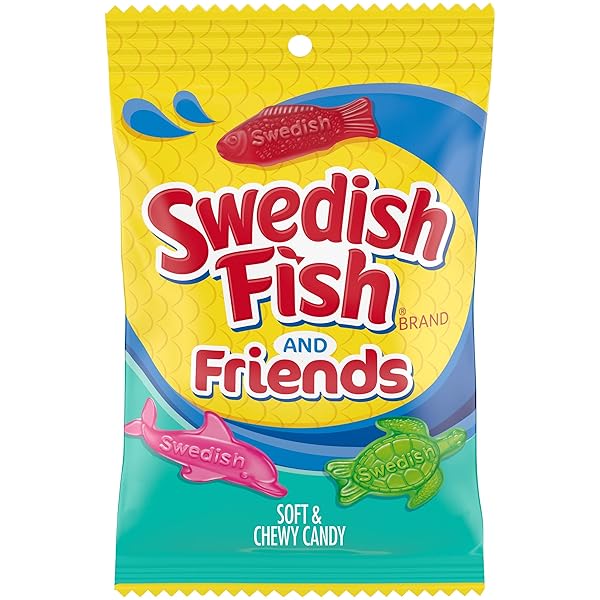 SWEDISH FISH AND FRIENDS SOFT & CHEWY CANDY, 8.04 OZ