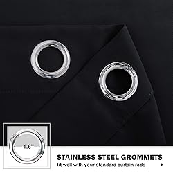 NICETOWN Black Small Window Curtains - Thermal