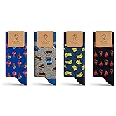 RAFRAY Premium Funky Crew Socks Gift Box Set - Colorful Fun Designs Premium Cotton 2–4 Pairs, Size US 5–11.5 / EU 36–44