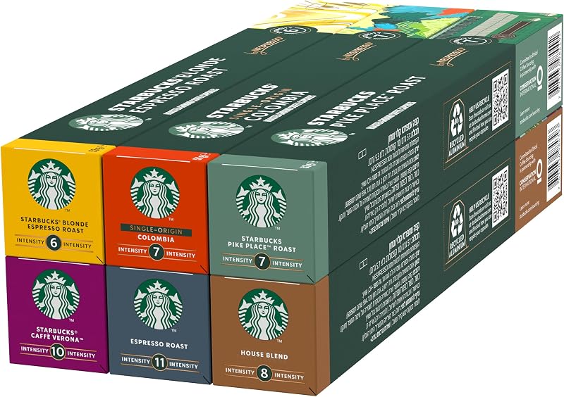 Kit Degustazione Caffè by Nespresso, 6 confezioni da 10 capsule (60 capsule compatibili Nespresso) - Esclusiva Amazon