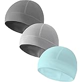 Hovyjumz 3 Pieces Lightweight Skull Cap for Men Women Breathable Helmet Liner Cooling Hat Soft Running Cycling Beanie Hats