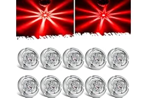 Partsam 10Pcs Mini Glass Lens Watermelon Lights, Red LED Marker Clearance Light Turn Signal for Semi Truck Trailer RV, Compat