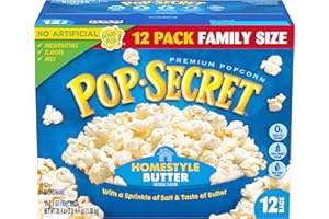 Pop Secret Microwave Popcorn, Homestyle Butter Flavor, 3.2 Oz Sharing Bags, 12 Ct