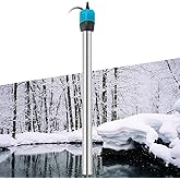 VIHOSE 500w Outdoor Pond Heater with Adjustable Knob, Fish Tank Heater Submersible with 2 Suction Cups and Extra Thick Safety Cable, Safe for 60 to 80 Gallon