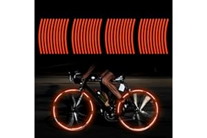 TOMALL 40pcs Reflective Wheel Rim Stripe Decal for Bicycle Wheels Car Cycling Bike Motorcycle Night Reflective Safety Decorat