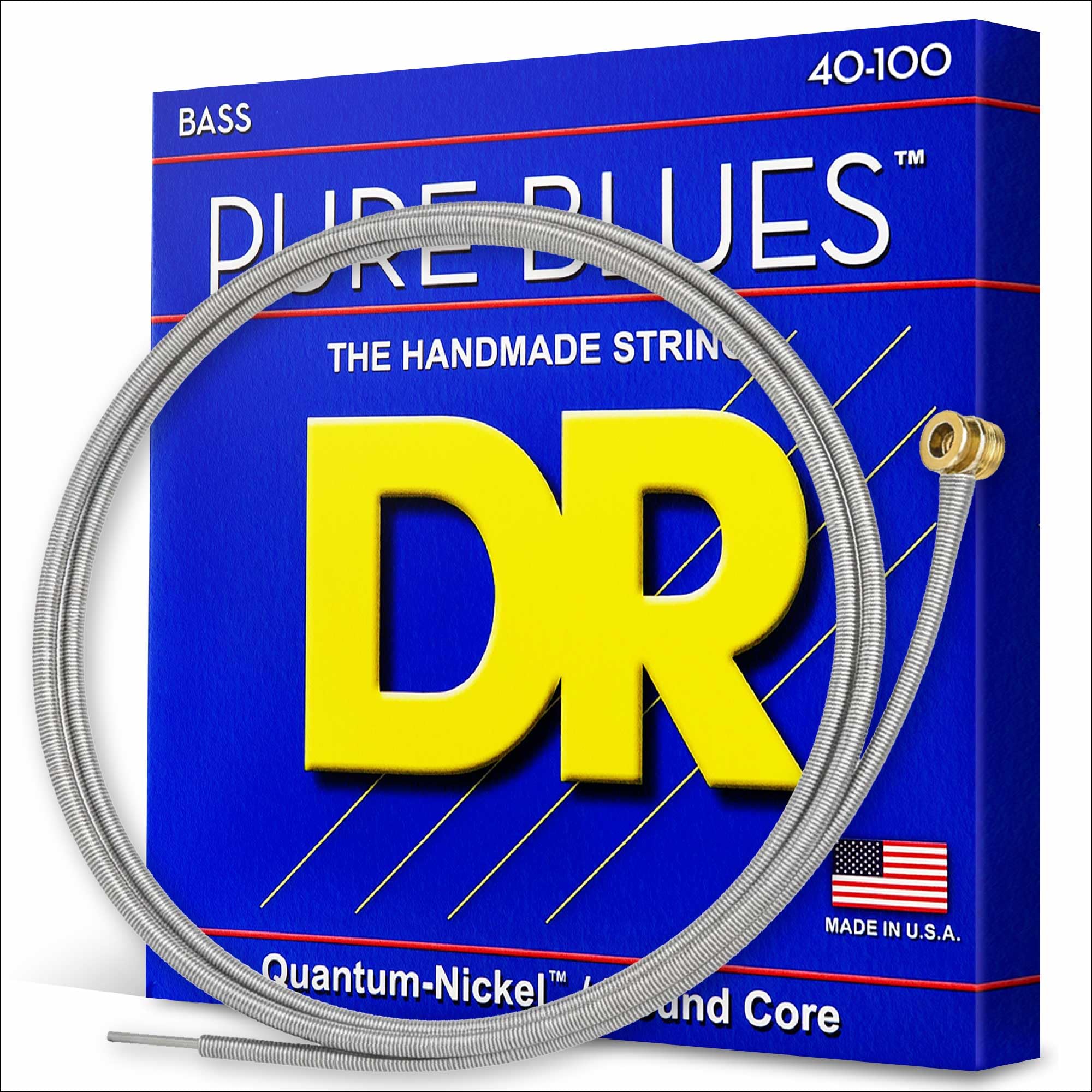DR PB-40 Strings PURE BLUES™ - Quantum Nickel™ Bass Strings: Light 40-100, Silver