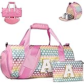 Vogewood Valentines Gifts for Kid-Gifts for Teenager, Girls Travel Duffel Bag, Kids Initial Overnight Bags with Shoe Compartment, Weekender Bag with Makeup Pouch, Teen Girl Trendy Stuff (Letter A)