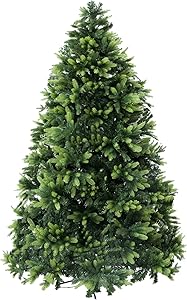 Christmas Artificial Tree, 8ft PVC&PE Artificial Christmas Tree with Solid Metal Legs and 1700 Real Branch Tips, Perfect Christmas Decor