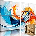 Soon Global 8-Pack Acoustic Panels, Soundproof Wall Panels, 48 X 32 Inches Sound Absorbing Panels, Decorative Acoustical Wall Panels, Acoustic Treatment for Recording Studio, Vibrant Fusion