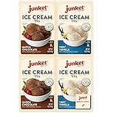 Junket Ice Cream Mix Bundle - 2 Vanilla and 2 Chocolate (4 Total)