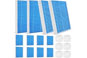 DerBlue 12pcs Wick Replacement Filter and 6pcsTop Fill Humidifier Replacement Filters Compatible with Superior 6000S Smart Evaporative Humidifier,high efficiency filter can last more than 6 months