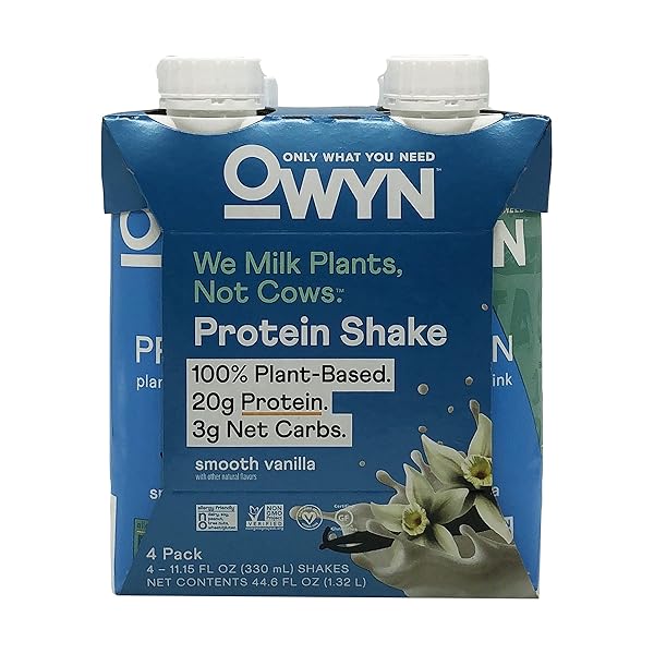 OWYN SMOOTH VANILLA PLANT-BASED PROTEIN SHAKE 4PK, 11.15...