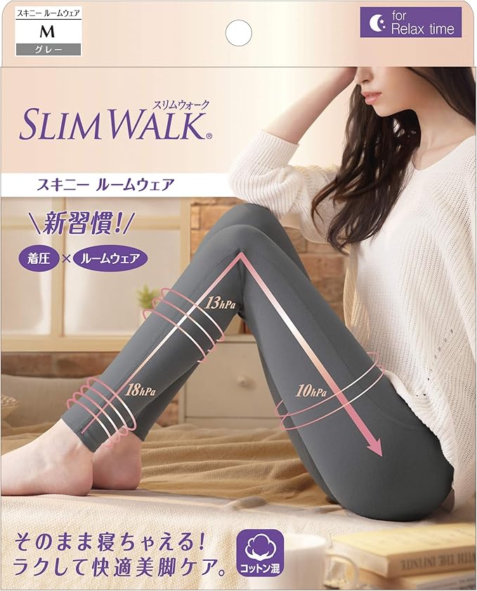 Amazon ピップ スリムウォーク スキニー ルームウェア グレー M 着圧 Slimwalk スリムウォーク ドラッグストア