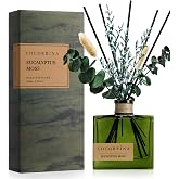 COCORR&Iacute;NA Dried Flowers Reed Diffuser, Eucalyptus Moss Scent 6.76 fl oz | 6 Reeds, Long Lasting Fragrance, Elegant Home D&eacute;cor for Bathroom Bedroom Office