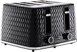 Daewoo Argyle 4 Slice Toaster with Defrost Reheat Browning Control Black