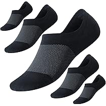 Hicomlor No-Show-Socks with Cushioned&Non-Slip Heel Grip for Men 