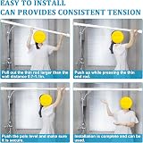 QILERR Telescopic Tension Curtain Rod 110-190 cm White 22 mm view 6