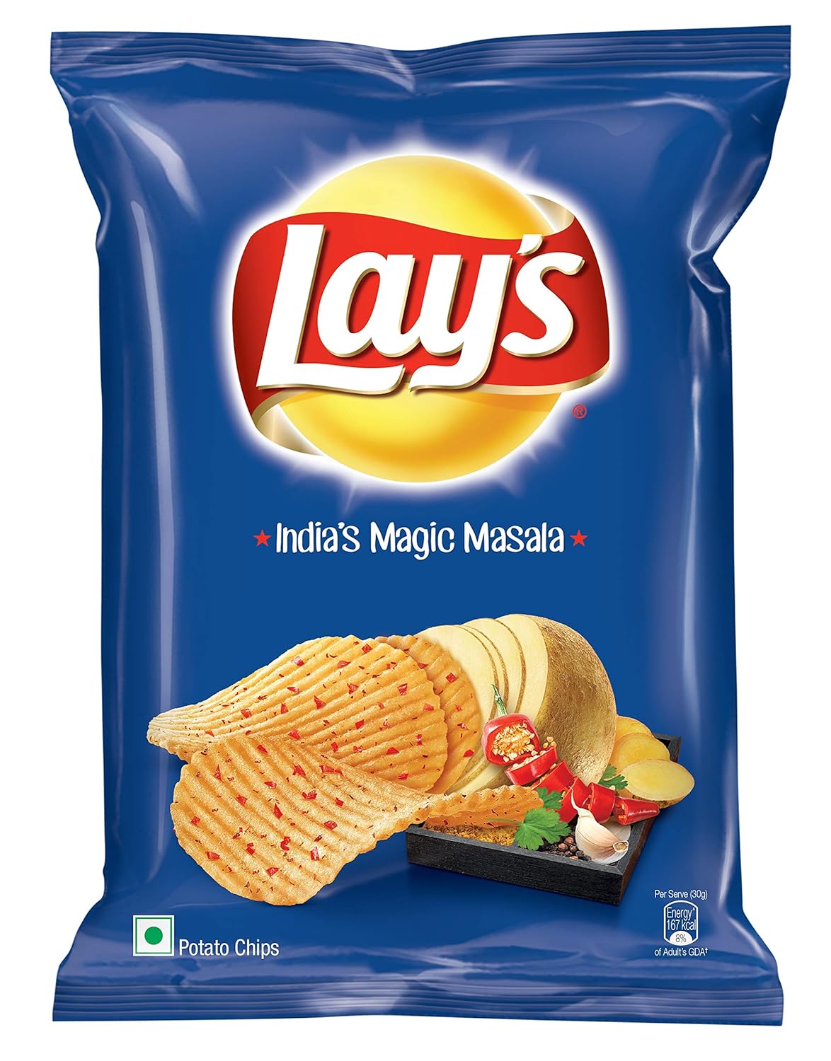 [Pantry] Lay's Potato Chips India's Magic Masala Party Pack, 167g Pack