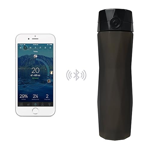 Hidrate Spark Smart Water Bottle (Black) Tracks Water Intake