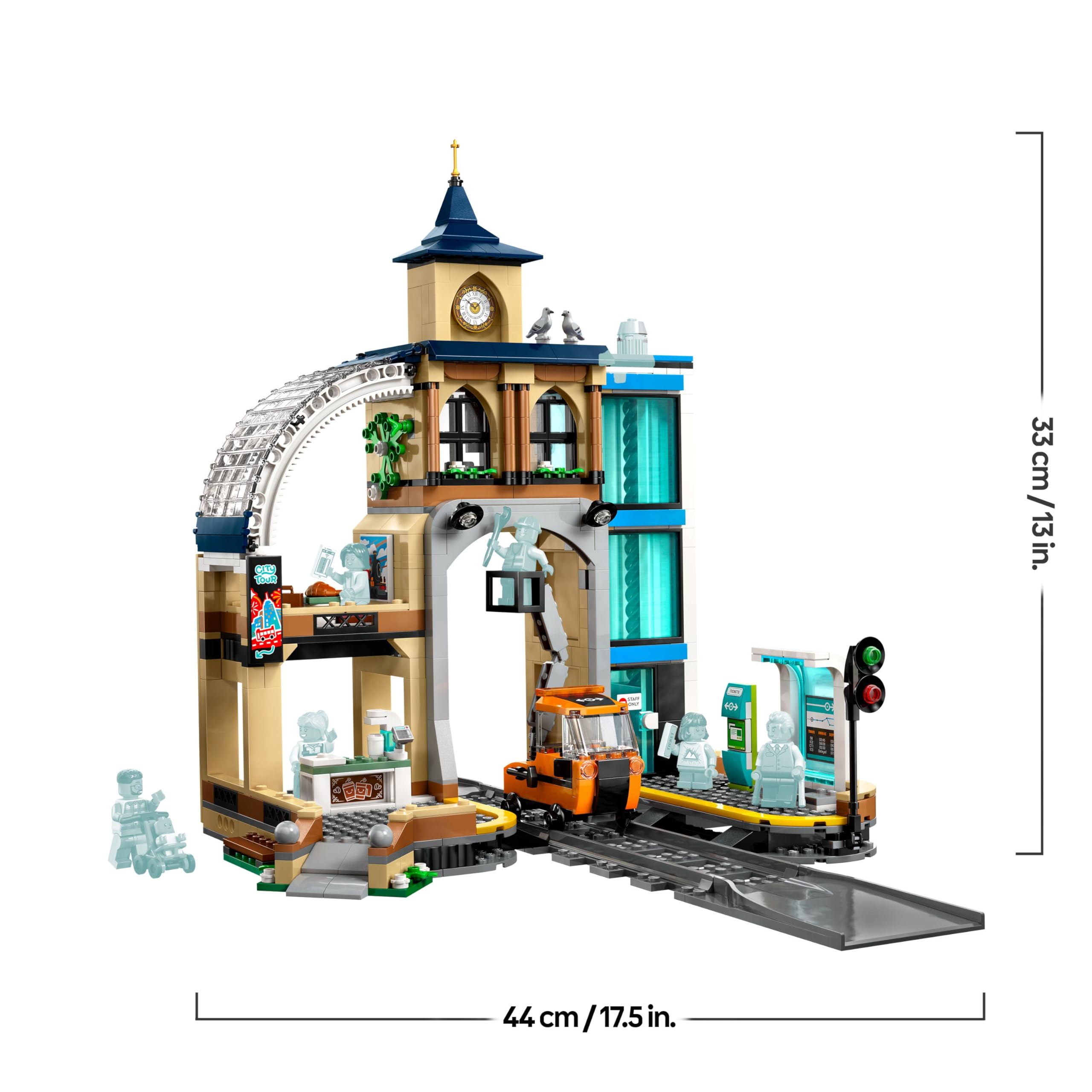 LEGO City Trains Hauptbahnhof - Wartungsfahrzeug-Spielzeug, funktionierendem Hublift, 2 Plattformen & 1 Gleisstück sowie 6 Minifiguren – Kreatives Geschenk für Jungen & Mädchen ab 7 Jahren - 60469 8