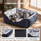 MIXJOY Dog Bed Medium Grey 63 x 53 x 21 cm Washable Anti Slip Bottom view 4