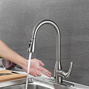 llave para fregadero de cocina, con un asa alta, con sensor de doble