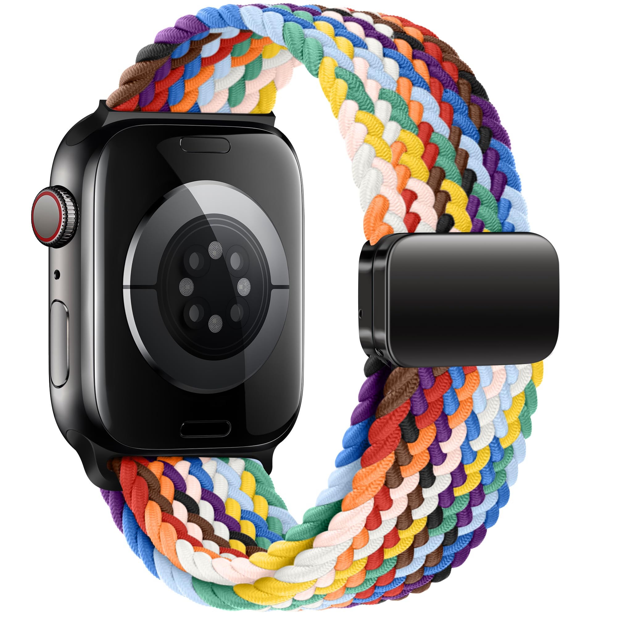 Mazoft Braided Bands With Magnetic Clasp Compatible with Apple Watch Band 38mm 40mm 41mm 42mm 44mm 45mm 46mm 49mm；Nylon Sport Loop Strap for iWatch Ultra 3 & 2 Series 11 10 9 8 7 6 SE 5 4 3 Women Men