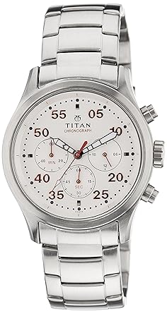 Titan Octane Chronograph White Dial Mens Watch - 1634SM02