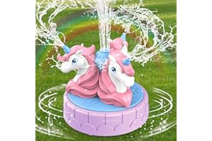 CHOOPHEME Unicorn Sprinkler for Kids, Outdoor Toys for Toddlers 2-4 3-5 With Roating Spray Attaches to Garden Hose Summer Outside Activities Backyard Game Splashing Fun Toys for 5 6 7 8 Year Old Girls Boys Gift