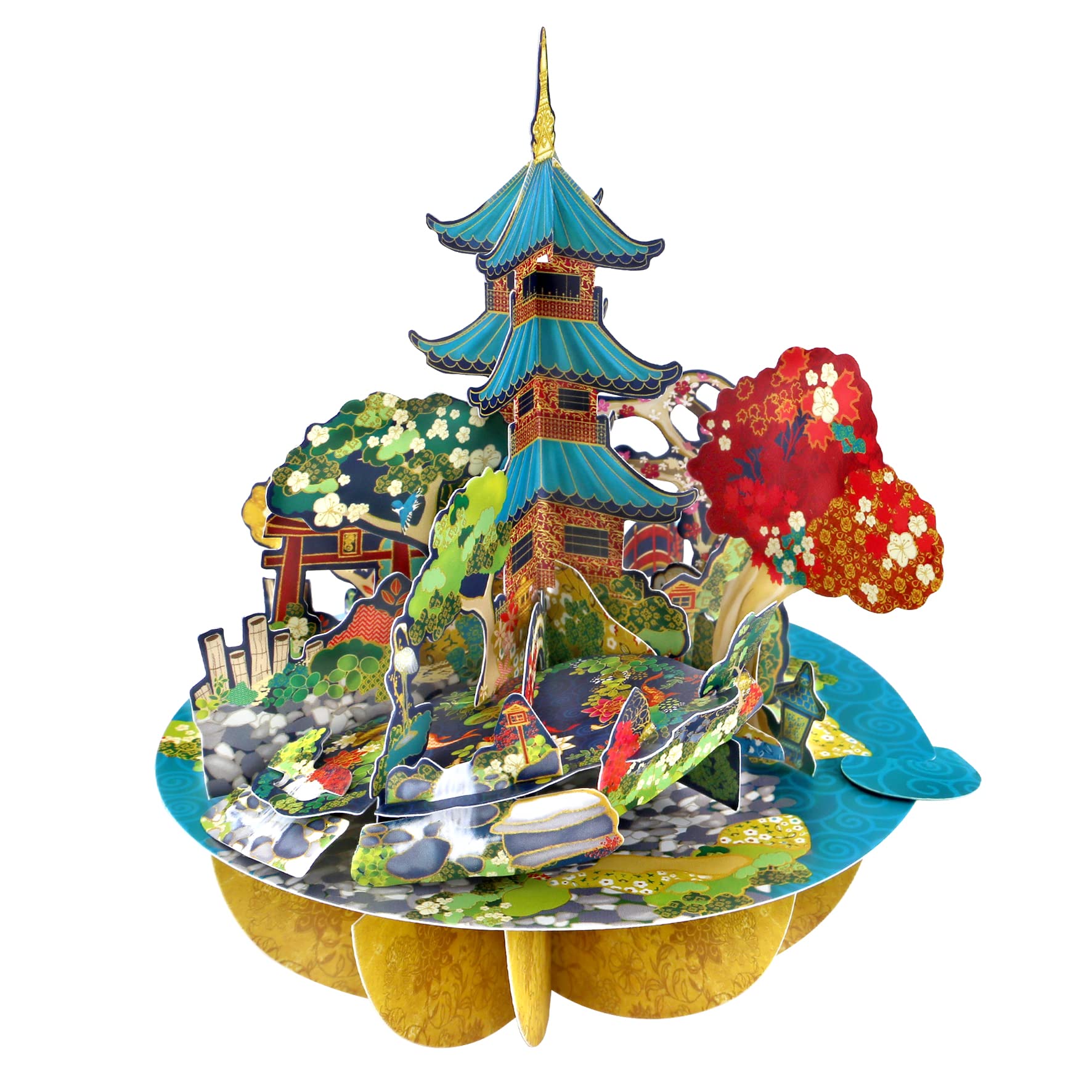 SANTORO Pirouette, 3D Pop Up Greeting Card - Japanese Garden - For Her, For Him, Birthday, Mothers Day, Fathers Day