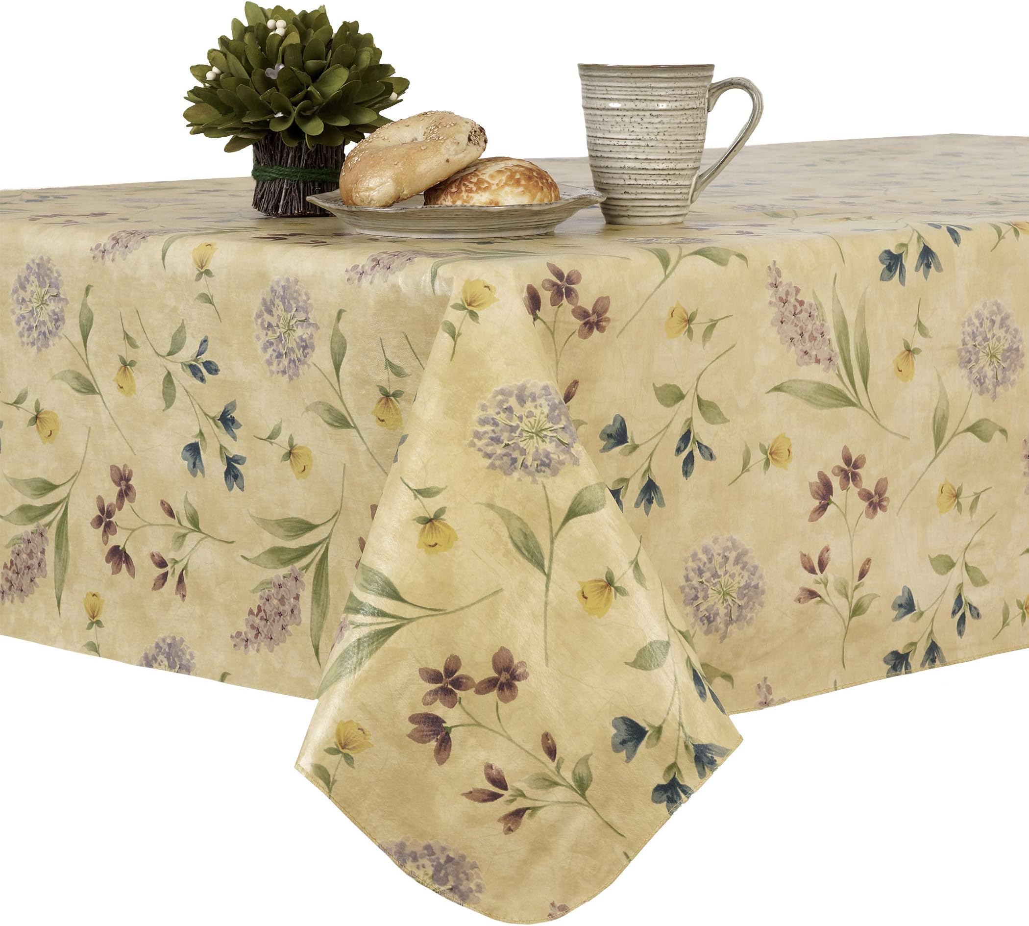 EVERYDAY LUXURIES Botanical Toss Wildflower Floral Print Stain Resistant and Spill Proof Set of 4 12"x18" Placemats, Multi