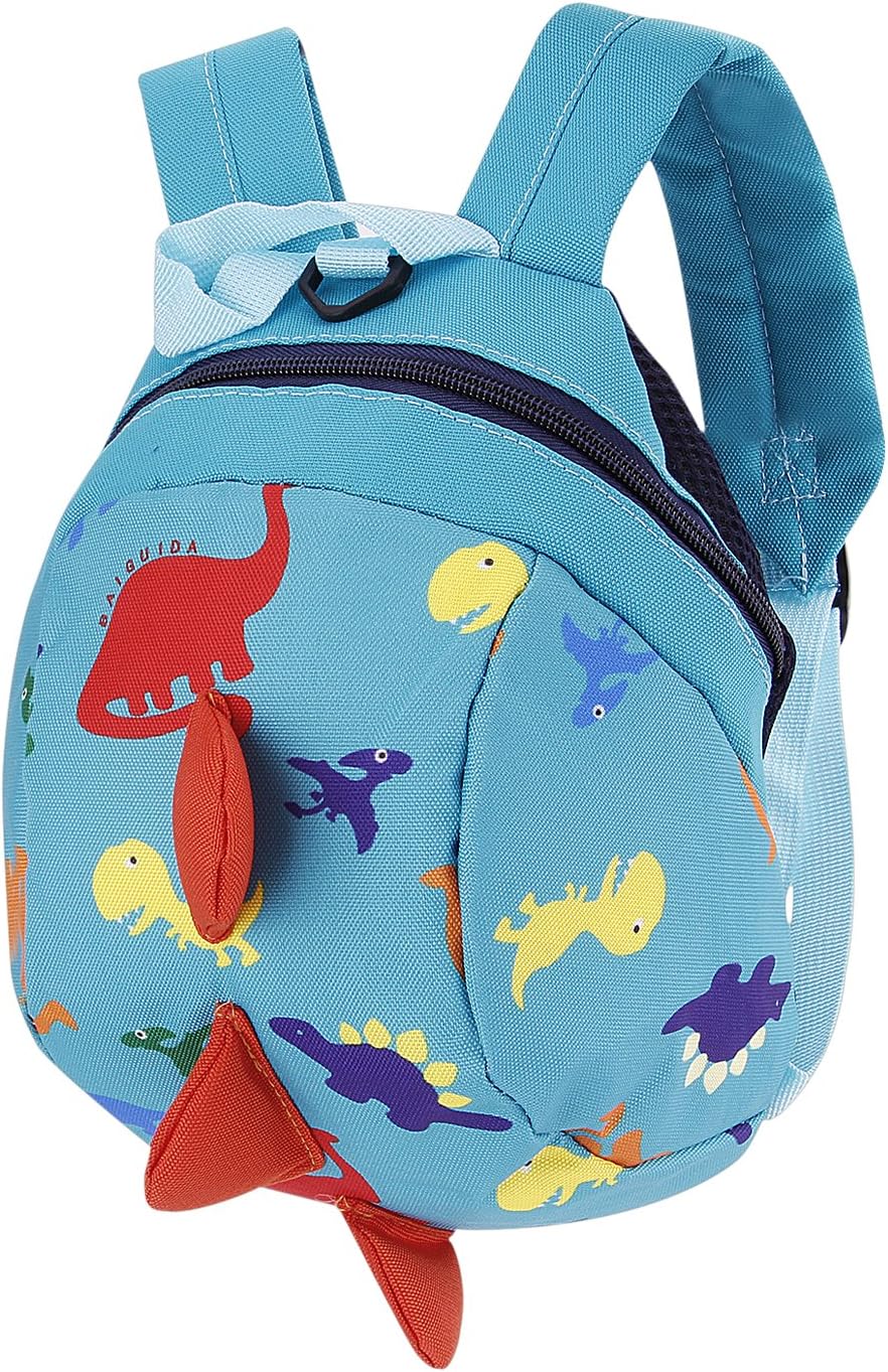 Moonlove Kids Toddlers Cute Dinosaur Walking Safety Harness Backpack Baby Walker's Bag With Safety Reins Belts Travel Bag Cartoon Nursery School Backpack for Boys Girls