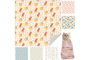 RUILIANGAI 27.6" Cat Grooming Wrap, Cat Wrap for Cutting Nails, Self-Adherent Fabric Wrap for Cats, Cat Burrito Wrap Anti-Scratch, Anti-Escape, Multifunctional Swaddle Wrap Pet Tool (Orange Kitten, X Large)