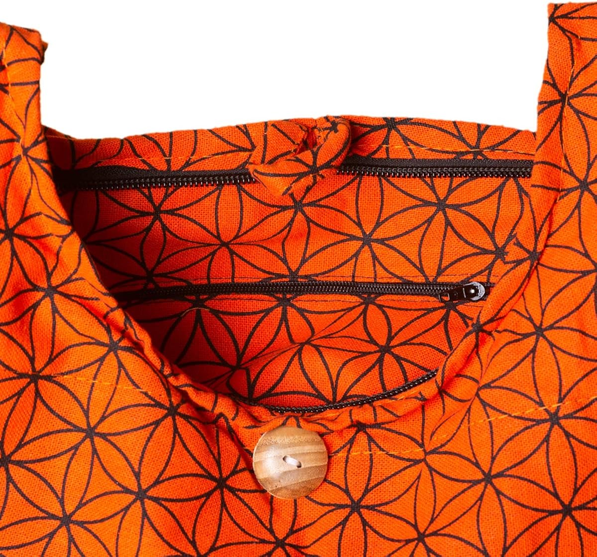 PANASIAM Shoulderbag Flower of Life, in orange, L, Flower of Life. Orange - Image 4